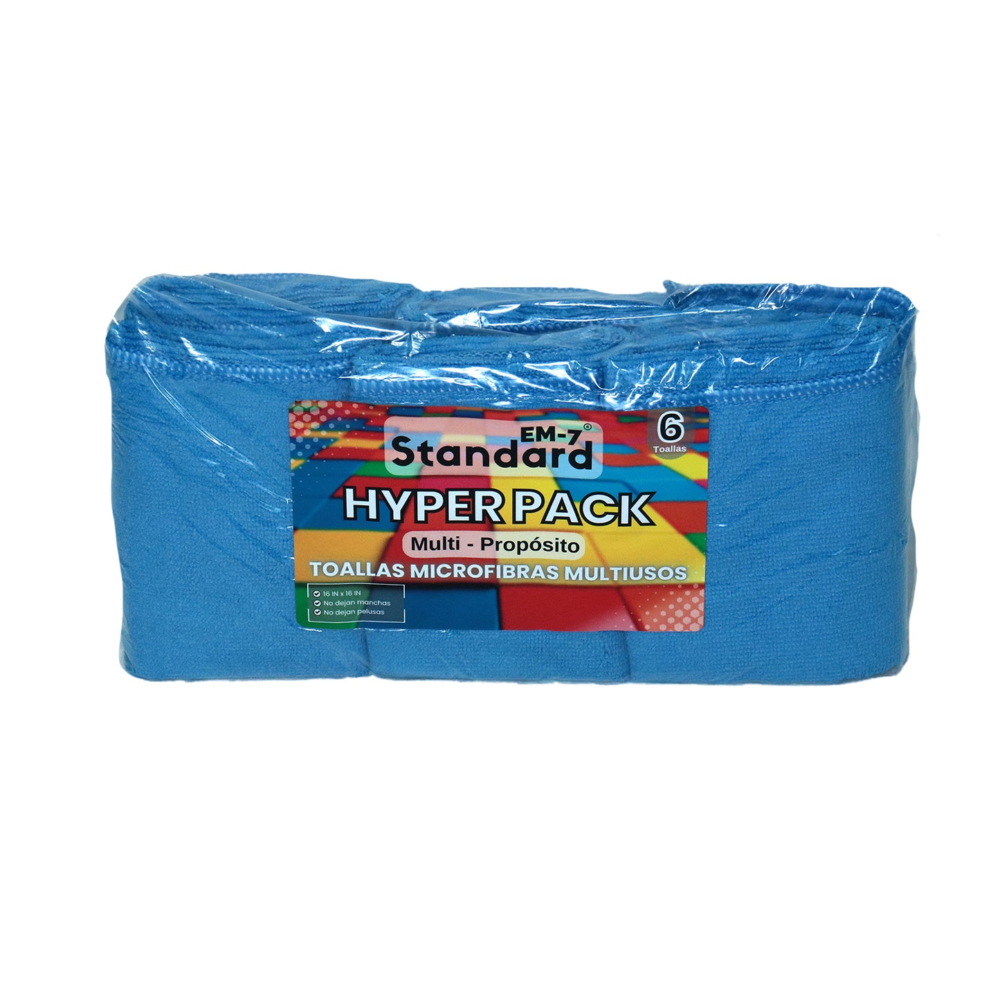 TOALLA MICROFIBRAS AZUL SIX PACK