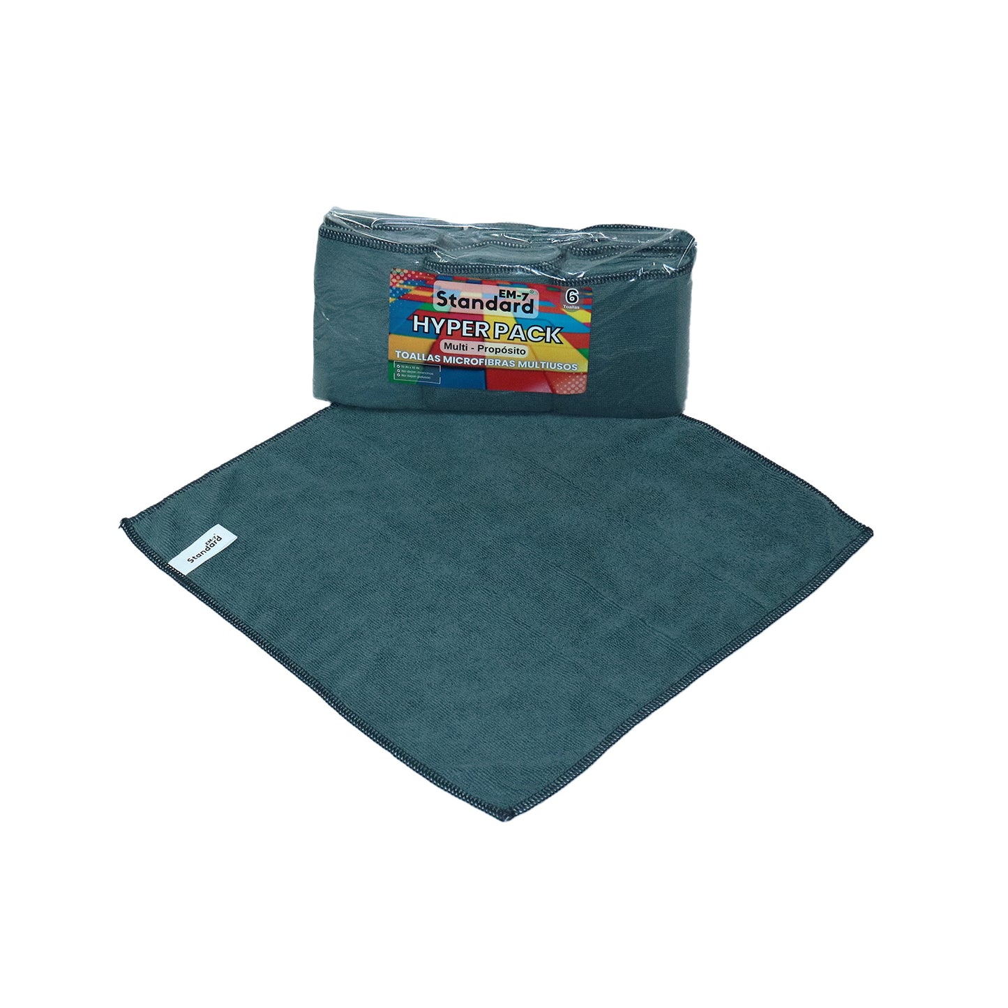 TOALLA MICROFIBRAS GRIS SIX PACK