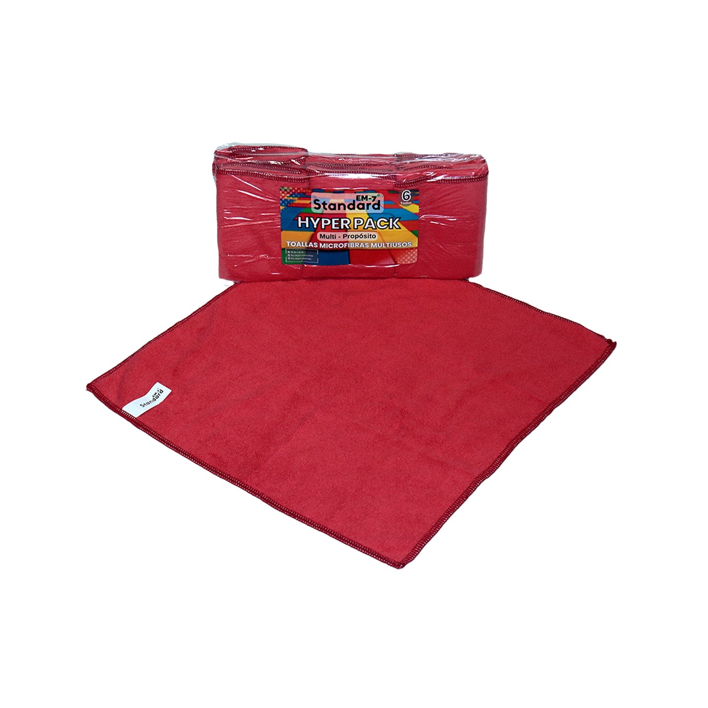 TOALLA MICROFIBRAS ROJO SIX PACK