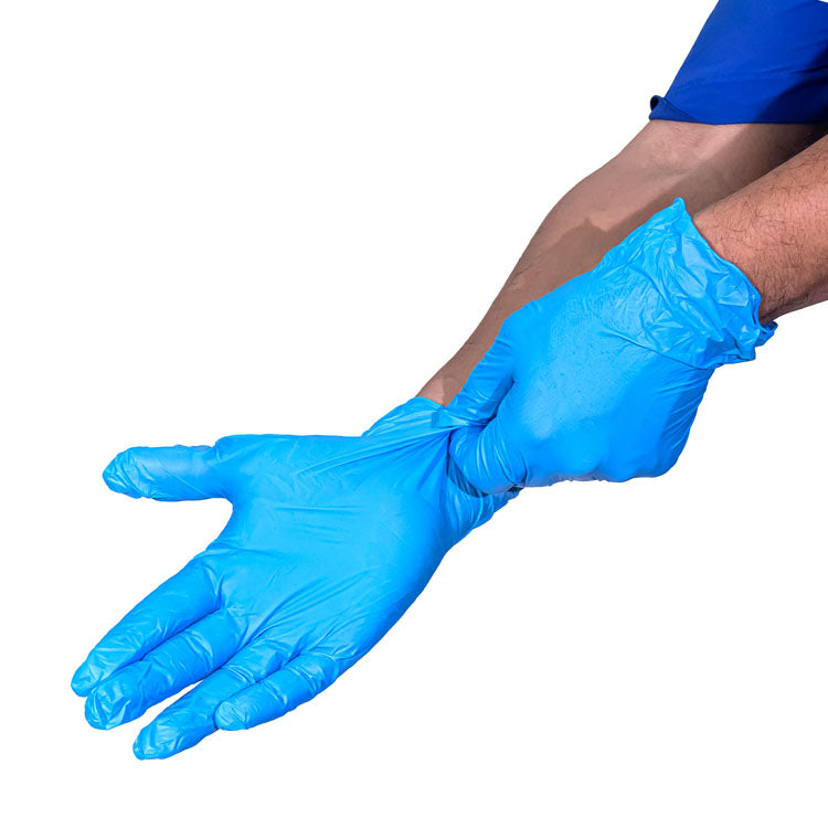 GUANTES VINYL NITRILO AZUL LARGE