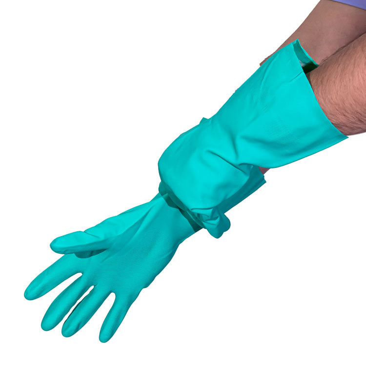 GUANTES REGULAR NITRILO VERDE LARGE