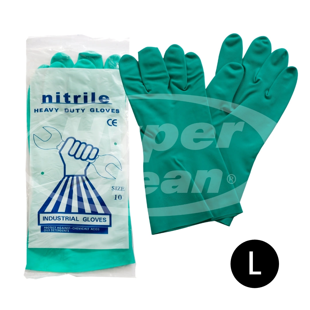 GUANTES REGULAR NITRILO VERDE LARGE