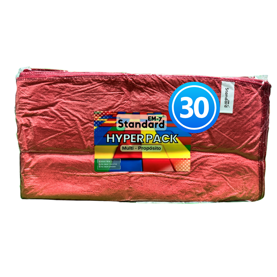 TOALLAS MICROFIBRAS ROJO 30 Unidades – Hyper Clean S.A.