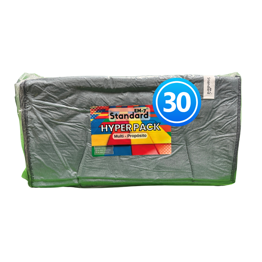 TOALLAS MICROFIBRAS GRIS 30 Unidades – Hyper Clean S.A.