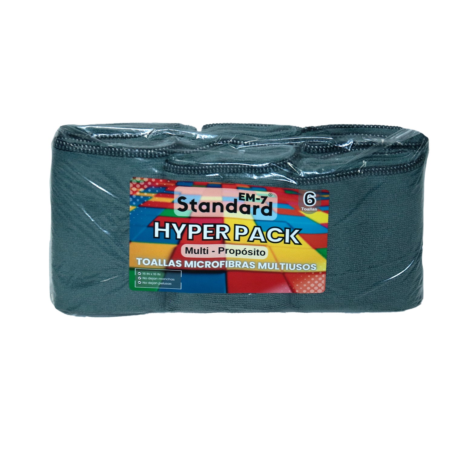 TOALLA MICROFIBRAS GRIS SIX PACK – Hyper Clean S.A.