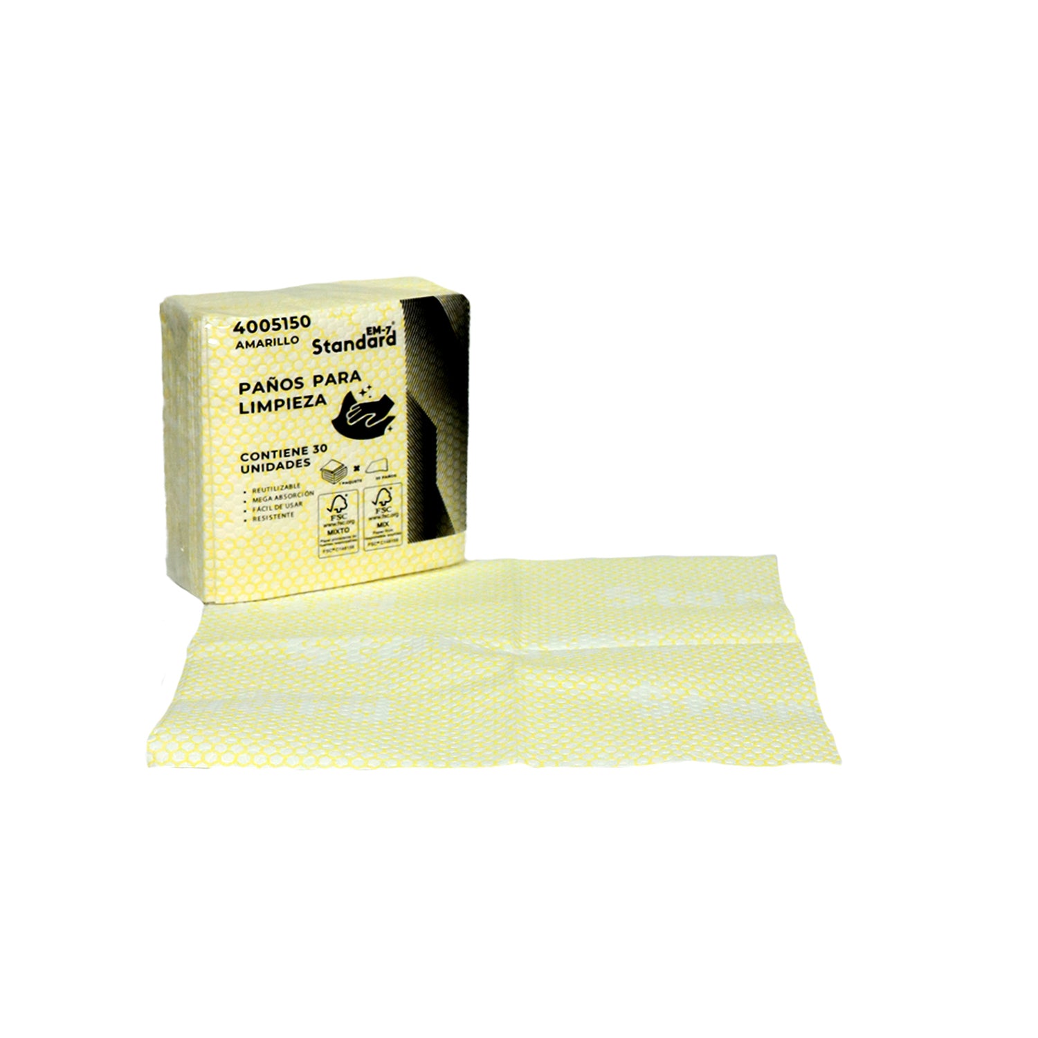 WypAll® Paños de limpieza X80 Color amarillo Doblados con Power Pockets,  30243096, Paños de Limpieza, 10 paquetes x 30 paños (300 en total)